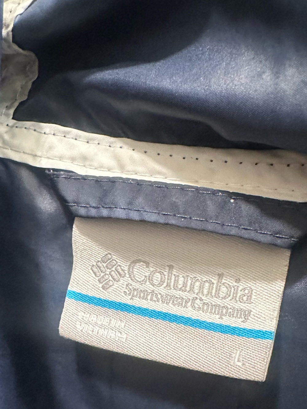 Columbia Navy and Magenta Colorblock Hooded Windbreaker - Picture 2 of 2